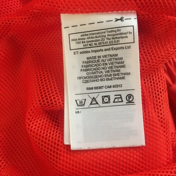 Adidas Jacket Mens Large Navy Orange Windbreaker Full Zip Logo Windbreaker - Picture 4 of 15